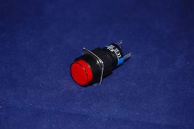 #ad 5PCS 16MM RED ROUND Momentary PUSH BUTTON LED ILLUMINATED 24V DC 5 PINS