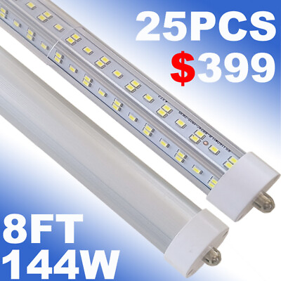 #ad 8 Foot Led Shop Light 144W 8FT FA8 T8 Single Pin 8#x27; Led Tube Light 25PC 6500K