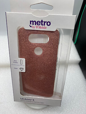 #ad Metro By T Mobile LG Aristo 5 Designer Fashion Case Glam Peach Sparkle Free Ship