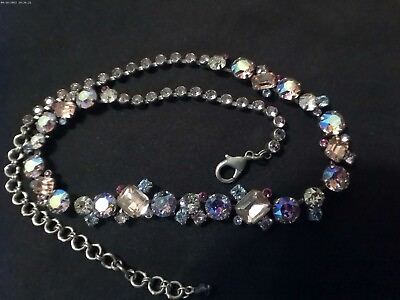 #ad sorrelli glittering multi cut crystal necklace quot;miragequot; pastels