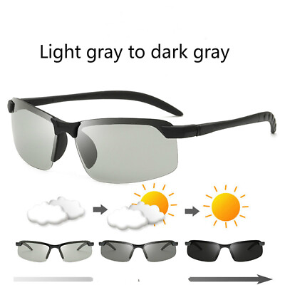 #ad Photochromic polarized sunglasses UV400 drive fishing night vision sunglasses