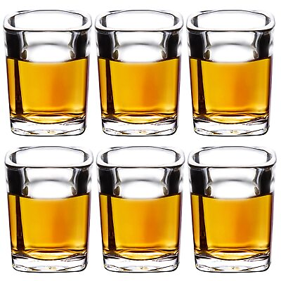 #ad Set of 6 Tequila Glasses Heavy Base Shot Glass Cordial Glasses 2 oz Heavy Base
