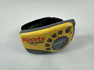 #ad Sony Sports Walkman SRF M78 Yellow Portable FM AM Radio w Arm Band Works