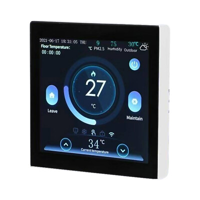 #ad Wi Fi Smart Programmable Thermostat ℃ ℉ PM2.5 Humidity Weather Display V1I0