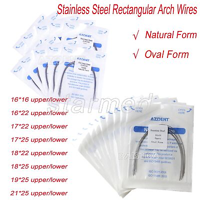#ad AZDENT Dental Stainless Steel Rectangular Arch Wires Nature Form Oval Form