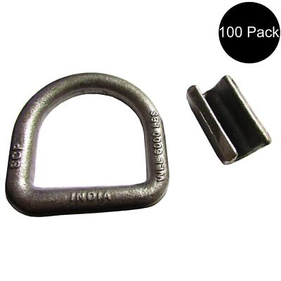 #ad 100 5 8quot; D Ring Flatbed Truck Trailer Tie Down D Rings Chain Rope Anchor Rings