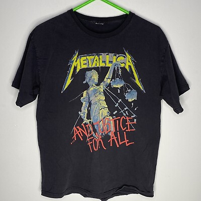 #ad Metallica And Justice For All Mens Shirt Concert 2007 Black Size Medium Y2K Band