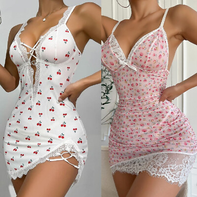 #ad Sexy Women Lingerie Teddy Babydoll Underwear Lace Sleepwear Nightgown Slip Dress