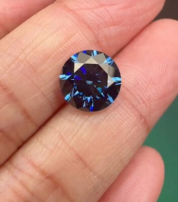 #ad Certified 1 Ct Round Cut Natural Blue Diamond Grade Color VVS1 D 1Free Gift IV