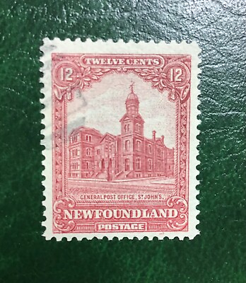 #ad Newfoundland Scott 154 12c Brown Carmine Post Office Pictorial FVF 1928 Scarce
