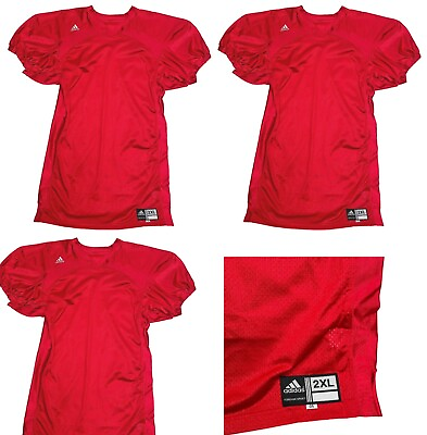 #ad 3 NEW Adidas Blank Football Pro Cut Red Authentic Jersey Lot All Mens 2XL XXL 2 $24.92