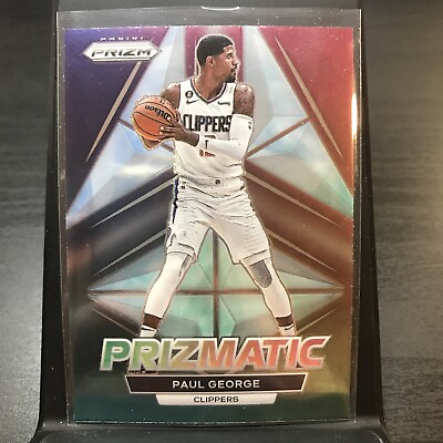 #ad 2022 23 Panini Prizm Basketball Paul George Prizmatic #14 Los Angeles Clippers