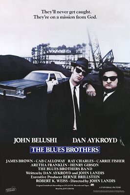 #ad The Blues Brothers Movie Poster Regular Style Aykroyd amp; Belushi 24 X 36quot;