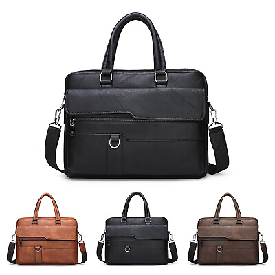 #ad Men Laptop Bag Case Messenger Business Briefcase Satchel PU Leather Shoulder Bag