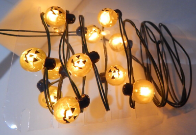 #ad Dept 56 Halloween Village String 12 Pumpkin Lights #52700 Tested Works Well
