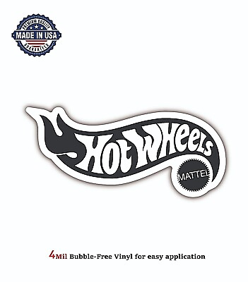 #ad HOT WHEELS MATTEL LOGO VINYL DECAL STICKER CAR BUMPER GARAGE 4MIL BUBBLE FREE