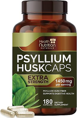 #ad High Absorption Psyllium Husk Fiber Caps 1450 mg Natural Soluble Fiber Capsules