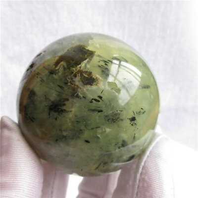 #ad 474g Natural Prehnite and Epidote Crystal Sphere Ball Reiki Specimens Healing