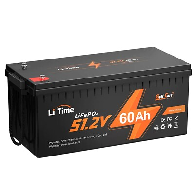 #ad LiTime 48V 60Ah Golf Cart LiFePO4 Professional Lithium Battery with 120A BMS