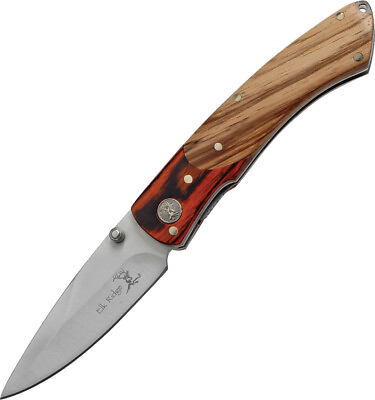 #ad Elk Ridge ER 301 2.75quot; Stainless Blade Black Red Wood Handle Folding Knife