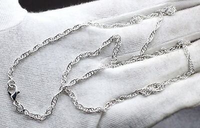 #ad 925 Sterling Silver Handmade Jewelry Beautiful Adorable Chain Necklace S 20 22quot;