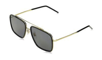 #ad Dolce amp; Gabbana DG 2220 02 81 Gold Black Metal Square Sunglasses Brown Gradie...