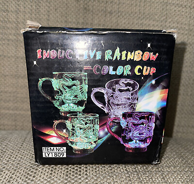 #ad Inductive Rainbow Color Cup with Dragon Design new in box DR05