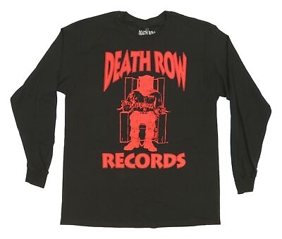 #ad Death Row Records Red Logo Mens Black Long Sleeve Shirt New Official Size S XL