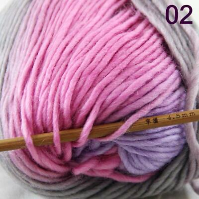#ad AIPYARN 1BallX50gr Chunky Hand Shawls Rainbow Wool Knitting Crochet Yarn 02