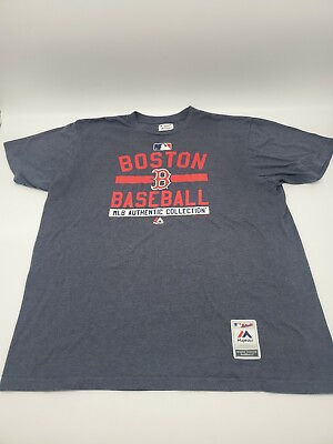 #ad Majestic Authentic XL Boston Baseball Gray Men T shirt..90 $5.10