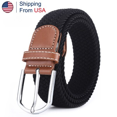#ad #ad 41quot; Outdoor Sports Men#x27;s Stretch Belt Braided Elastic Casual Woven Belt 1 3 8quot;