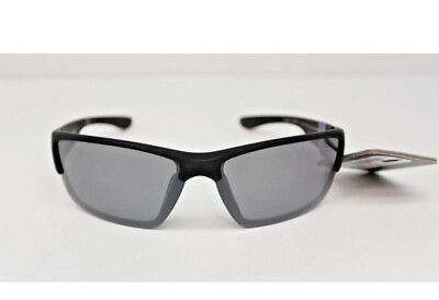 #ad Angler Eyes POLARIZED Black Half Rim Wrap Mens Sunglasses 100%UVA UVB AE 22 BLK