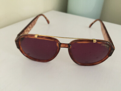 #ad Carrera Aviator Sunglasses Amber Frame Rose lenses Made in Austria 5443