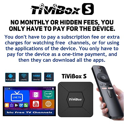 #ad TiViBox S Android 10 4K Lifetime Live TV amp; On demand TVBOX