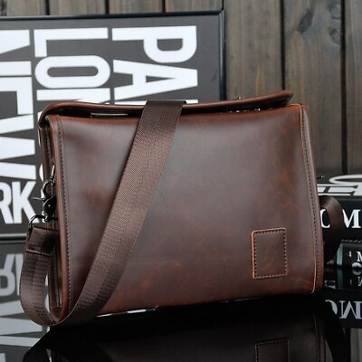 #ad Men#x27;s Briefcase Casual Business Shoulder Bag Leather Messenger Satchel Bag