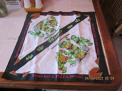 #ad VTG 1990 TMNT Teenage Mutant Ninja Turtles Bandana Handkerchief Lot 2