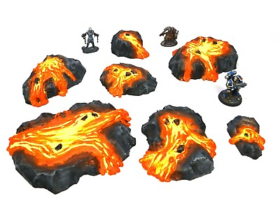 #ad Premium Lava Terrain Set Handmade for Warhammer 40k Dungeons amp; Dragons etc