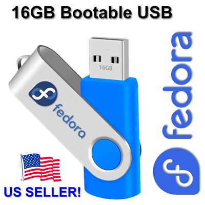 #ad Fedora 40 Gnome 64bit USB Drive Linux Bootable Live or Install FREE SHIP