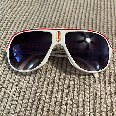#ad Sunglasses White With Design Black Lens brand new Unisex