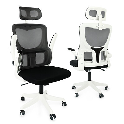#ad Office Chair Gaming Desk Chair Ergonomic Mesh Dynamic Lumbar Support White $71.99