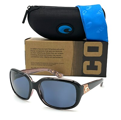 #ad #ad Costa Del Mar GANNET Shiny Black Hibiscus Gray 580P 58mm Polarized Sunglasses