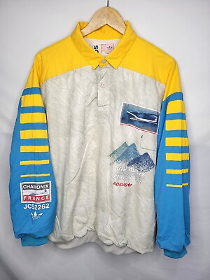 #ad Vintage Adidas Chamonix France Cross Country Flight Sweatshirt Men#x27;s Size Large