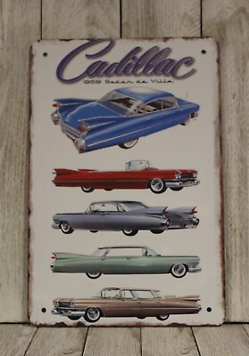 #ad Cadillac Tin Metal Poster Sign Vintage Look Man Cave Classic Car Show Garage XZ