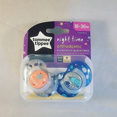 #ad Tommee Tippee Night Time Orthopedic Pacifiers 2 Pack 18 36 Months
