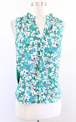 #ad NWT Market and Spruce Stitch Fix Green Floral Print Tank Top Blouse Size PS SP