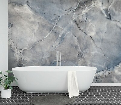 #ad 3D Gray Marble ZHU001 Texture Tiles Marble Wallpaper Wall Mural Removable Zoe