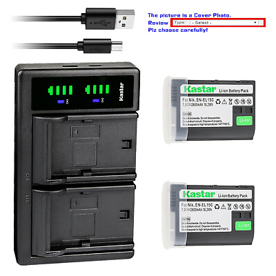 #ad Kastar Battery LTD2 USB Charger for Nikon D500 D600 D610 D800 D800E D850