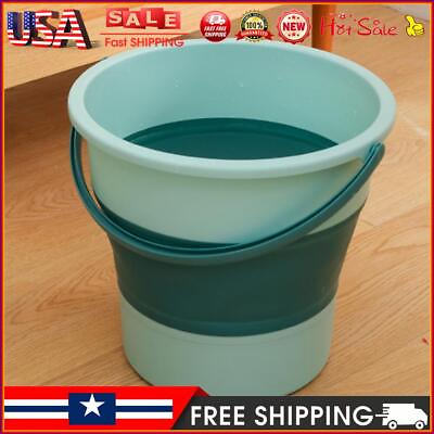 #ad 5 10L Folding Bucket Lightweight Wash Bucket for Outdoor Car Wash Green 10L