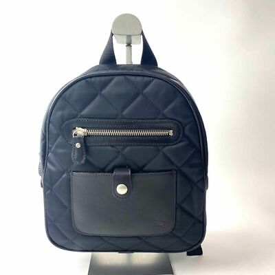 #ad Burberry Mini Rucksack Bag Pack Black Leather Made in Japan Ladies Used