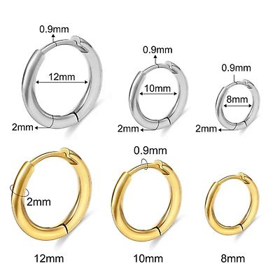 #ad Stainless Steel Huggie Hoop Earrings Unisex Fashion Jewelry For Women Men